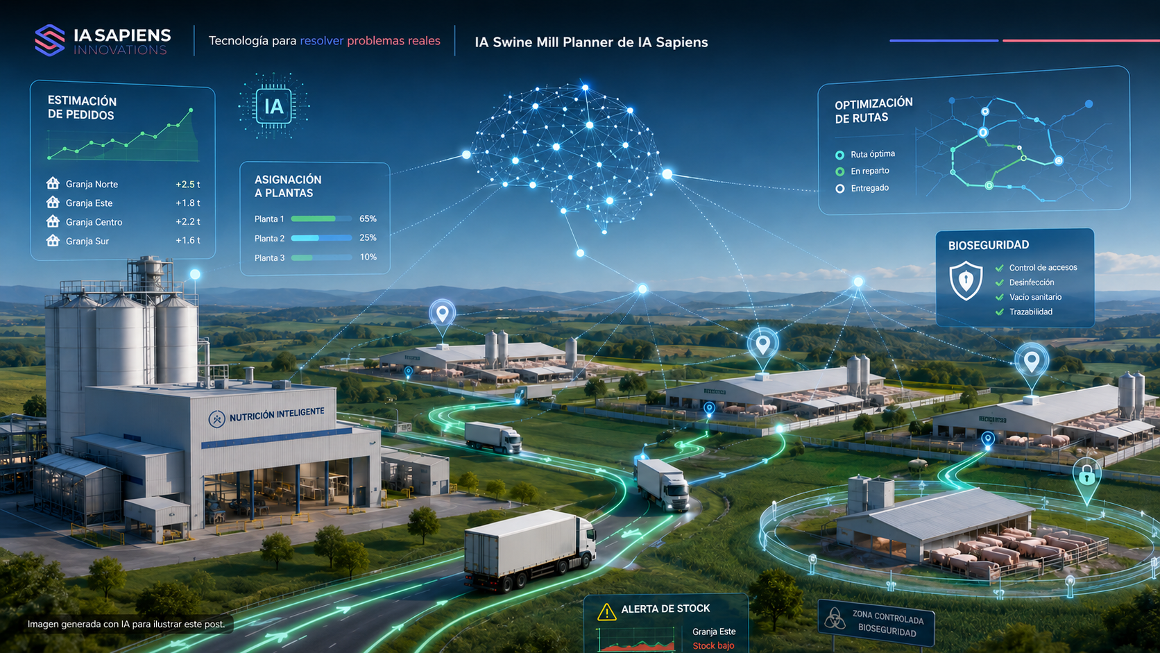 IA aplicada a la producción y distribución de piensos: de la estimación de pedidos a la optimización logística